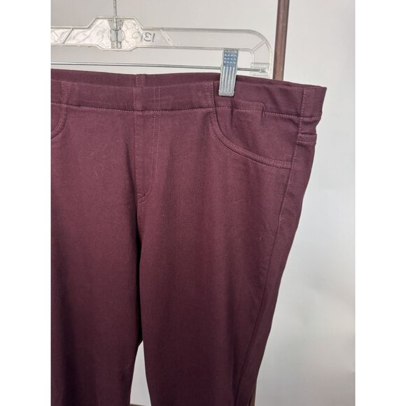 UNIQLO Womens Easy Knit Leggings Pants XL Wine Polyester Cotton Spandex - Picture 2 of 16